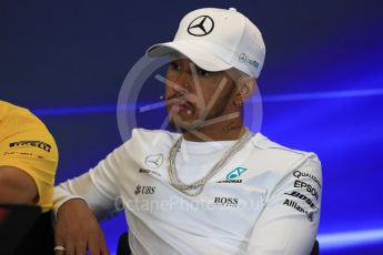 World © Octane Photographic Ltd. Formula 1 - American Grand Prix – Thursday Driver Press Conference – Part 1. Lewis Hamilton - Mercedes AMG Petronas F1 Team. Circuit of the Americas, Austin, Texas, USA. Thursday 19th October 2017. Digital Ref: 1984LB1D2321
