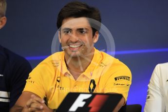 World © Octane Photographic Ltd. Formula 1 - American Grand Prix – Thursday Driver Press Conference – Part 1. Carlos Sainz - Renault Sport F1 Team. Circuit of the Americas, Austin, Texas, USA. Thursday 19th October 2017. Digital Ref: 1984LB1D2335