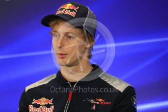 World © Octane Photographic Ltd. Formula 1 - American Grand Prix – Thursday Driver Press Conference – Part 1. Brendon Hartley - Scuderia Toro Rosso. Circuit of the Americas, Austin, Texas, USA. Thursday 19th October 2017. Digital Ref: 1984LB1D2355