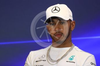 World © Octane Photographic Ltd. Formula 1 - American Grand Prix – Thursday Driver Press Conference – Part 1. Lewis Hamilton - Mercedes AMG Petronas F1 Team. Circuit of the Americas, Austin, Texas, USA. Thursday 19th October 2017. Digital Ref: 1984LB1D2411