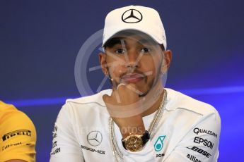 World © Octane Photographic Ltd. Formula 1 - American Grand Prix – Thursday Driver Press Conference – Part 1. Lewis Hamilton - Mercedes AMG Petronas F1 Team. Circuit of the Americas, Austin, Texas, USA. Thursday 19th October 2017. Digital Ref: 1984LB1D2452