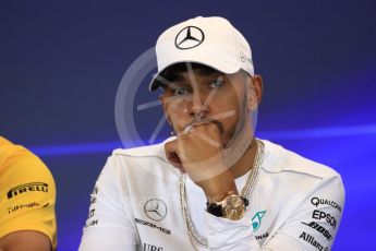 World © Octane Photographic Ltd. Formula 1 - American Grand Prix – Thursday Driver Press Conference – Part 1. Lewis Hamilton - Mercedes AMG Petronas F1 Team. Circuit of the Americas, Austin, Texas, USA. Thursday 19th October 2017. Digital Ref: 1984LB1D2460