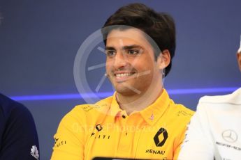 World © Octane Photographic Ltd. Formula 1 - American Grand Prix – Thursday Driver Press Conference – Part 1. Carlos Sainz - Renault Sport F1 Team. Circuit of the Americas, Austin, Texas, USA. Thursday 19th October 2017. Digital Ref: 1984LB1D2470