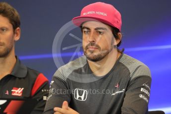World © Octane Photographic Ltd. Formula 1 - American Grand Prix – Thursday Driver Press Conference – Part 2. Fernando Alonso - McLaren Honda. Circuit of the Americas, Austin, Texas, USA. Thursday 19th October 2017. Digital Ref: 1984LB1D2503