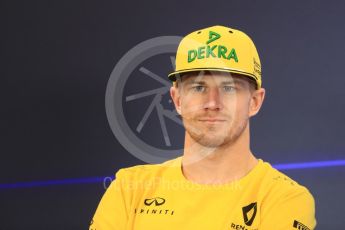 World © Octane Photographic Ltd. Formula 1 - American Grand Prix – Thursday Driver Press Conference – Part 2. Nico Hulkenberg - Renault Sport F1 Team. Circuit of the Americas, Austin, Texas, USA. Thursday 19th October 2017. Digital Ref: 1984LB1D2509