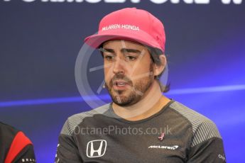 World © Octane Photographic Ltd. Formula 1 - American Grand Prix – Thursday Driver Press Conference – Part 2. Fernando Alonso - McLaren Honda. Circuit of the Americas, Austin, Texas, USA. Thursday 19th October 2017. Digital Ref: 1984LB1D2516