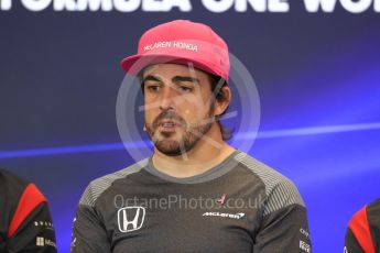 World © Octane Photographic Ltd. Formula 1 - American Grand Prix – Thursday Driver Press Conference – Part 2. Fernando Alonso - McLaren Honda. Circuit of the Americas, Austin, Texas, USA. Thursday 19th October 2017. Digital Ref: 1984LB1D2541