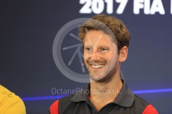 World © Octane Photographic Ltd. Formula 1 - American Grand Prix – Thursday Driver Press Conference – Part 2. Romain Grosjean - Haas F1 Team. Circuit of the Americas, Austin, Texas, USA. Thursday 19th October 2017. Digital Ref: 1984LB1D2587