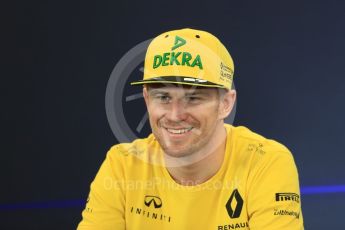 World © Octane Photographic Ltd. Formula 1 - American Grand Prix – Thursday Driver Press Conference – Part 2. Nico Hulkenberg - Renault Sport F1 Team. Circuit of the Americas, Austin, Texas, USA. Thursday 19th October 2017. Digital Ref: 1984LB1D2613