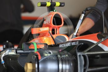 World © Octane Photographic Ltd. Formula 1 - American Grand Prix - Thursday - Pit Lane. McLaren Honda MCL32. Circuit of the Americas, Austin, Texas, USA. Thursday 19th October 2017. Digital Ref: 1983LB1D2840