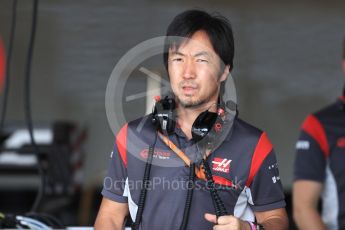 World © Octane Photographic Ltd. Formula 1 - American Grand Prix - Thursday - Pit Lane. Ayao Komatsu – Haas Race Engineer. Circuit of the Americas, Austin, Texas, USA. Thursday 19th October 2017. Digital Ref: 1983LB1D2914