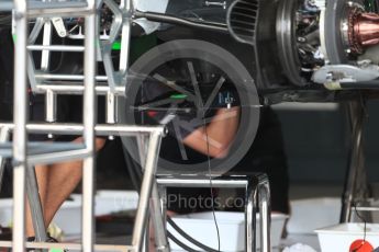 World © Octane Photographic Ltd. Formula 1 - American Grand Prix - Thursday - Pit Lane. Haas F1 Team VF-17. Circuit of the Americas, Austin, Texas, USA. Thursday 19th October 2017. Digital Ref: 1983LB1D2929