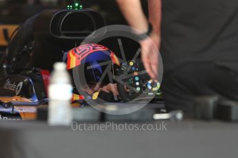 World © Octane Photographic Ltd. Formula 1 - American Grand Prix - Thursday - Pit Lane. Carlos Sainz - Renault Sport F1 Team R.S.17. Circuit of the Americas, Austin, Texas, USA. Thursday 19th October 2017. Digital Ref: 1983LB1D3050