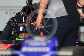 World © Octane Photographic Ltd. Formula 1 - American Grand Prix - Thursday - Pit Lane. Brendon Hartley - Scuderia Toro Rosso STR12. Circuit of the Americas, Austin, Texas, USA. Thursday 19th October 2017. Digital Ref: 1983LB1D3150