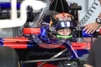 World © Octane Photographic Ltd. Formula 1 - American Grand Prix - Thursday - Pit Lane. Brendon Hartley - Scuderia Toro Rosso STR12. Circuit of the Americas, Austin, Texas, USA. Thursday 19th October 2017. Digital Ref: 1983LB1D3188