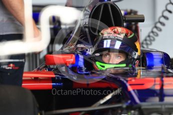 World © Octane Photographic Ltd. Formula 1 - American Grand Prix - Thursday - Pit Lane. Brendon Hartley - Scuderia Toro Rosso STR12. Circuit of the Americas, Austin, Texas, USA. Thursday 19th October 2017. Digital Ref: 1983LB1D3202