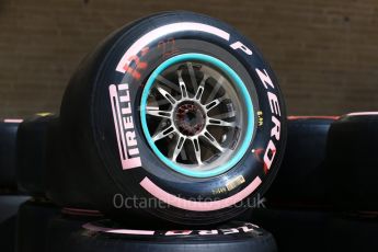 World © Octane Photographic Ltd. Formula 1 - American Grand Prix - Thursday - Pit Lane. Pirelli to raise awareness of Breast Cancer. Circuit of the Americas, Austin, Texas, USA. Thursday 19th October 2017. Digital Ref: 1983LB2D5668