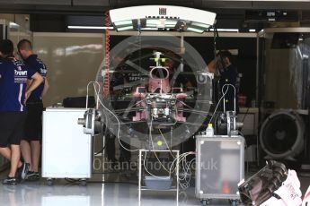 World © Octane Photographic Ltd. Formula 1 - American Grand Prix - Thursday - Pit Lane. Sahara Force India VJM10. Circuit of the Americas, Austin, Texas, USA. Thursday 19th October 2017. Digital Ref: 1983LB2D5682