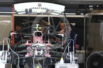 World © Octane Photographic Ltd. Formula 1 - American Grand Prix - Thursday - Pit Lane. Sahara Force India VJM10. Circuit of the Americas, Austin, Texas, USA. Thursday 19th October 2017. Digital Ref: 1983LB2D5687