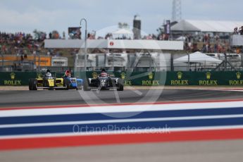 World © Octane Photographic Ltd. Formula 4 – F4 United States Championship - American Grand Prix – Race 1. Circuit of the Americas (COTA), Austin, Texas, USA. Saturday 21st October 2017. Benjamin Pedersen - Global Racing Group, Brendon Leitch - Kiwi Motorsport LTD and Braden Eves - Jay Howard's MDD. Digital Ref:1982LB1D6736