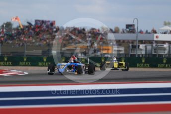 World © Octane Photographic Ltd. Formula 4 – F4 United States Championship - American Grand Prix – Race 1. Circuit of the Americas (COTA), Austin, Texas, USA. Saturday 21st October 2017. Brendon Leitch - Kiwi Motorsport LTD and Braden Eves - Jay Howard's MDD. Digital Ref:1982LB1D7062