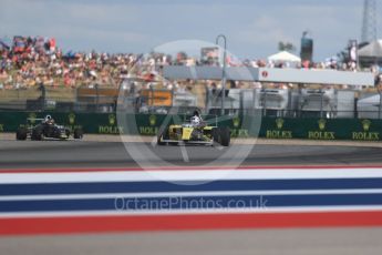 World © Octane Photographic Ltd. Formula 4 – F4 United States Championship - American Grand Prix – Race 1. Circuit of the Americas (COTA), Austin, Texas, USA. Saturday 21st October 2017. Brendon Leitch and Dakota Dickerson - Kiwi Motorsport LTD. Digital Ref:1982LB1D7194