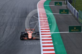 World © Octane Photographic Ltd. Formula 1 - Austria Grand Prix - Friday - Practice 2. Stoffel Vandoorne - McLaren Honda MCL32. Red Bull Ring, Spielberg, Austria. Friday 7th July 2017. Digital Ref:1864LB1D1083
