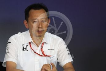 World © Octane Photographic Ltd. Formula 1 - Austria Grand Prix - FIA Team Press Conference, Part 1. Yusuke Hasegawa – Chief of Honda F1 project. Red Bull Ring, Spielberg, Austria. Friday 7th July 2017. Digital Ref: 1866LB1D1516