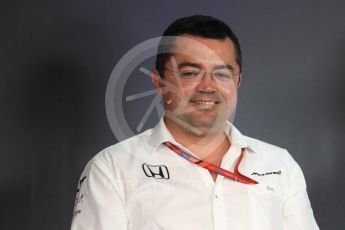 World © Octane Photographic Ltd. Formula 1 - Austria Grand Prix – FIA Team Press Conference, Part 1. Eric Boullier - Racing Director of McLaren Honda. Red Bull Ring, Spielberg, Austria. Friday 7th July 2017. Digital Ref: 1866LB1D1524