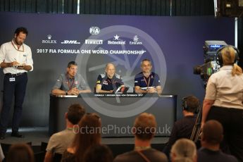 World © Octane Photographic Ltd. Formula 1 - Austria Grand Prix - FIA Team Press Conference, Part 2. Franz Tost – Team Principal of Scuderia Toro Rosso, Guenther Steiner - Team Principal of Haas F1 Team and Beat Zehnder - Sauber F1 Team Manager. Red Bull Ring, Spielberg, Austria. Friday 7th July 2017. Digital Ref: 1866LB2D5771