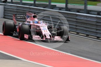 World © Octane Photographic Ltd. Formula 1 - Austria Grand Prix - Saturday - Practice 3. Sergio Perez - Sahara Force India VJM10. Red Bull Ring, Spielberg, Austria. Saturday 8th July 2017. Digital Ref: 1868LB1D2329