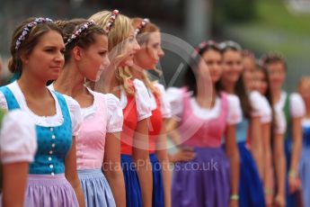 World © Octane Photographic Ltd. Formula 1 - Austria Grand Prix - Sunday - Drivers Parade. Grid Girls. Red Bull Ring, Spielberg, Austria. Sunday 9th July 2017. Digital Ref: 1874LB1D4341