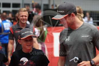 World © Octane Photographic Ltd. Formula 1 - Austria Grand Prix - Sunday - Drivers Parade. Stoffel Vandoorne - McLaren Honda MCL32. Red Bull Ring, Spielberg, Austria. Sunday 9th July 2017. Digital Ref: 1874LB1D4434