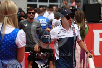 World © Octane Photographic Ltd. Formula 1 - Austria Grand Prix - Sunday - Drivers Parade. Felipe Massa - Williams Martini Racing FW40. Red Bull Ring, Spielberg, Austria. Sunday 9th July 2017. Digital Ref: 1874LB1D4457