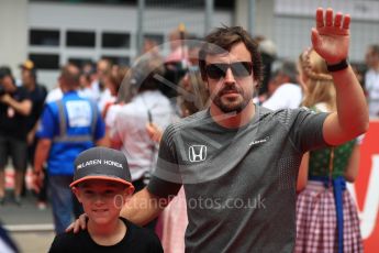 World © Octane Photographic Ltd. Formula 1 - Austria Grand Prix - Sunday - Drivers Parade. Fernando Alonso - McLaren Honda MCL32. Red Bull Ring, Spielberg, Austria. Sunday 9th July 2017. Digital Ref: 1874LB1D4465