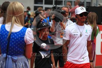 World © Octane Photographic Ltd. Formula 1 - Austria Grand Prix - Sunday - Drivers Parade. Lewis Hamilton - Mercedes AMG Petronas F1 W08 EQ Energy+. Red Bull Ring, Spielberg, Austria. Sunday 9th July 2017. Digital Ref: 1874LB1D4490