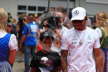 World © Octane Photographic Ltd. Formula 1 - Austria Grand Prix - Sunday - Drivers Parade. Lewis Hamilton - Mercedes AMG Petronas F1 W08 EQ Energy+. Red Bull Ring, Spielberg, Austria. Sunday 9th July 2017. Digital Ref: 1874LB1D4499