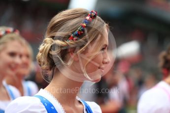 World © Octane Photographic Ltd. Formula 1 - Austria Grand Prix - Sunday - Drivers Parade. Grid Girls. Red Bull Ring, Spielberg, Austria. Sunday 9th July 2017. Digital Ref: 1874LB1D4610