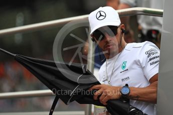 World © Octane Photographic Ltd. Formula 1 - Austria Grand Prix - Sunday - Drivers Parade. Lewis Hamilton - Mercedes AMG Petronas F1 W08 EQ Energy+. Red Bull Ring, Spielberg, Austria. Sunday 9th July 2017. Digital Ref: 1874LB1D4622