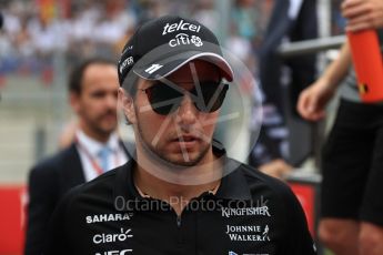 World © Octane Photographic Ltd. Formula 1 - Austria Grand Prix - Sunday - Drivers Parade. Sergio Perez - Sahara Force India VJM10. Red Bull Ring, Spielberg, Austria. Sunday 9th July 2017. Digital Ref: 1874LB1D4651