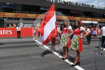 World © Octane Photographic Ltd. Formula 1 - Austria Grand Prix - Sunday - Grid. Grid Girls. Red Bull Ring, Spielberg, Austria. Sunday 9th July 2017. Digital Ref: 1874LB2D6602