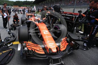 World © Octane Photographic Ltd. Formula 1 - Austria Grand Prix - Sunday - Grid. Stoffel Vandoorne - McLaren Honda MCL32. Red Bull Ring, Spielberg, Austria. Sunday 9th July 2017. Digital Ref: 1874LB2D6623