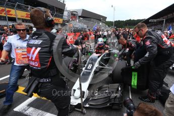 World © Octane Photographic Ltd. Formula 1 - Austria Grand Prix - Sunday - Grid. Romain Grosjean - Haas F1 Team VF-17. Red Bull Ring, Spielberg, Austria. Sunday 9th July 2017. Digital Ref: 1874LB2D6647