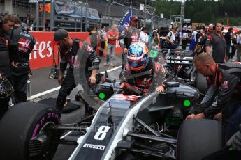 World © Octane Photographic Ltd. Formula 1 - Austria Grand Prix - Sunday - Grid. Romain Grosjean - Haas F1 Team VF-17. Red Bull Ring, Spielberg, Austria. Sunday 9th July 2017. Digital Ref: 1874LB2D6655