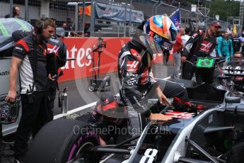World © Octane Photographic Ltd. Formula 1 - Austria Grand Prix - Sunday - Grid. Romain Grosjean - Haas F1 Team VF-17. Red Bull Ring, Spielberg, Austria. Sunday 9th July 2017. Digital Ref: 1874LB2D6663