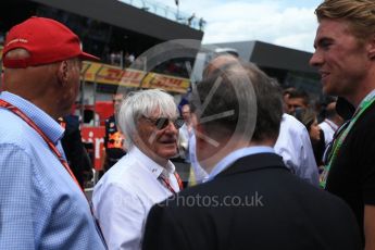 World © Octane Photographic Ltd. Formula 1 - Austria Grand Prix - Sunday - Grid. Niki Lauda - Non-Executive Chairman of Mercedes-Benz Motorsport, Bernie Ecclestone and Jean Todt – President of FIA. Red Bull Ring, Spielberg, Austria. Sunday 9th July 2017. Digital Ref: 1874LB2D6760