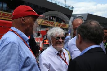 World © Octane Photographic Ltd. Formula 1 - Austria Grand Prix - Sunday - Grid. Niki Lauda - Non-Executive Chairman of Mercedes-Benz Motorsport, Bernie Ecclestone and Jean Todt – President of FIA. Red Bull Ring, Spielberg, Austria. Sunday 9th July 2017. Digital Ref: 1874LB2D6767