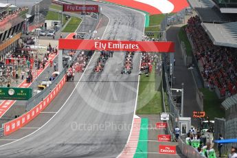 World © Octane Photographic Ltd. Formula 1 - Austria Grand Prix - Sunday - Race. Valtteri Bottas - Mercedes AMG Petronas F1 W08 EQ Energy+ leads race start. Red Bull Ring, Spielberg, Austria. Sunday 9th July 2017. Digital Ref: 1875LB1D4724
