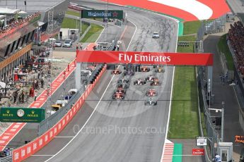 World © Octane Photographic Ltd. Formula 1 - Austria Grand Prix - Sunday - Race. Valtteri Bottas - Mercedes AMG Petronas F1 W08 EQ Energy+ leads race start. Red Bull Ring, Spielberg, Austria. Sunday 9th July 2017. Digital Ref: 1875LB1D4768