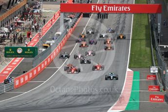 World © Octane Photographic Ltd. Formula 1 - Austria Grand Prix - Sunday - Race. Valtteri Bottas - Mercedes AMG Petronas F1 W08 EQ Energy+ leads race start. Red Bull Ring, Spielberg, Austria. Sunday 9th July 2017. Digital Ref: 1875LB1D4790